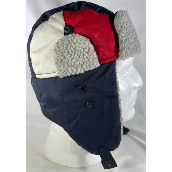 Tommy Hilfiger Other - TOMMY HILFIGER Unisex Sherpa Fleece Lined Trapper Hat Navy/Gray/Red One Size